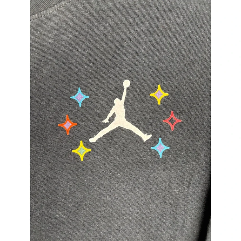Jordan Mens Champions of the World Long Sleeve T-Shirt Black Multi Color Medium